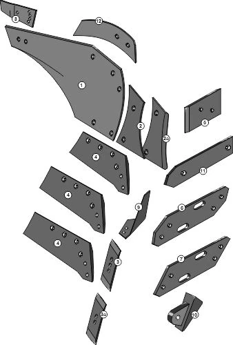 Explosionszeichnung Grégoire Besson Pflugkörper Typ B2-C16S